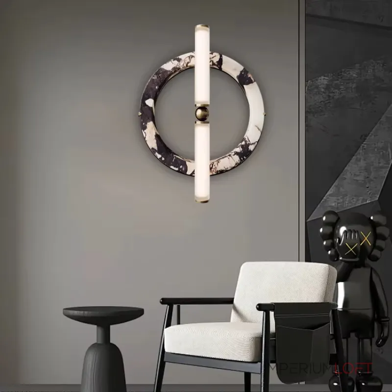 Настенный светильник Circle Intersect C с мраморным плафоном оригинальной формы от VINSA Настенный светильник Circle Intersect C с мраморным плафоном оригинальной формы от VINSA