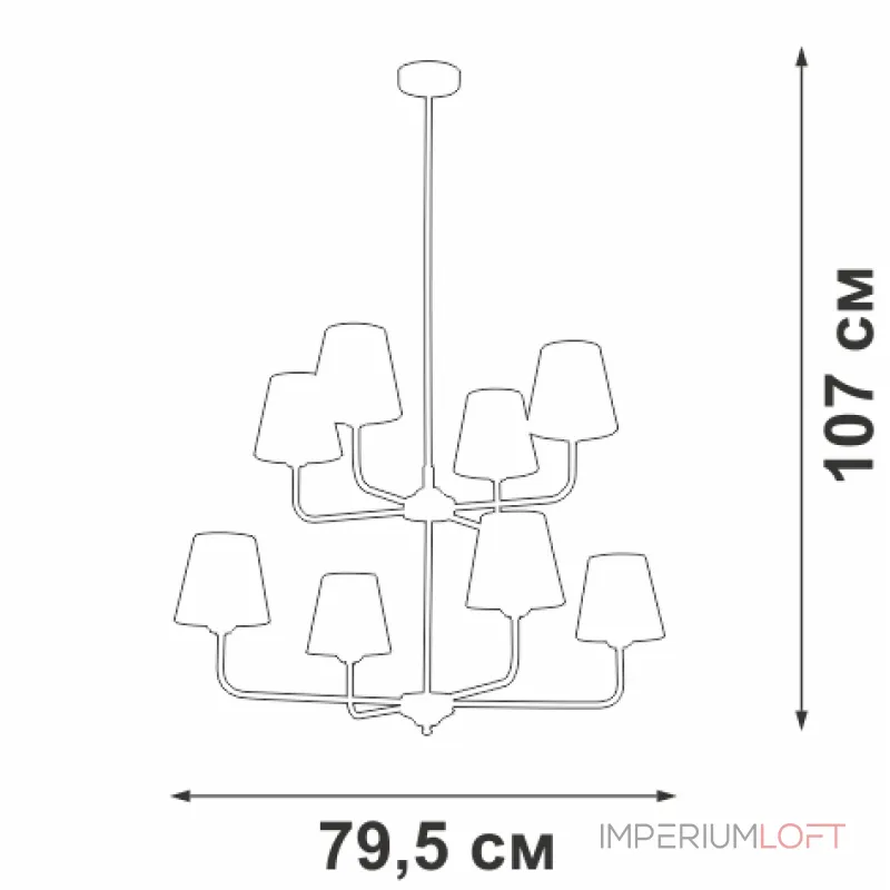 Люстра на штанге VitaLuce V3923-8/8PL Люстра на штанге VitaLuce V3923-8/8PL