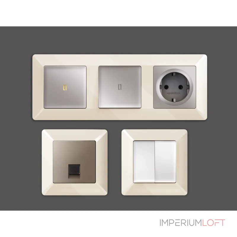 Рамка ALFA Line (Бежевый глянец) 3-ая AF110303 от ImperiumLoft Рамка ALFA Line (Бежевый глянец) 3-ая AF110303 от ImperiumLoft