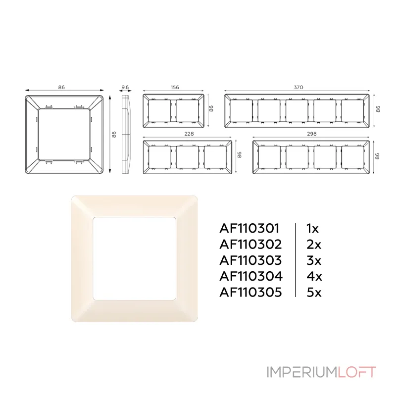 Рамка ALFA Line (Бежевый глянец) 3-ая AF110303 от ImperiumLoft Рамка ALFA Line (Бежевый глянец) 3-ая AF110303 от ImperiumLoft