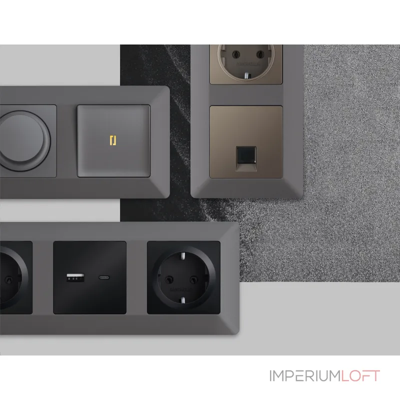 Рамка ALFA Line (Антрацит серый) 3-ая AF110653 от ImperiumLoft