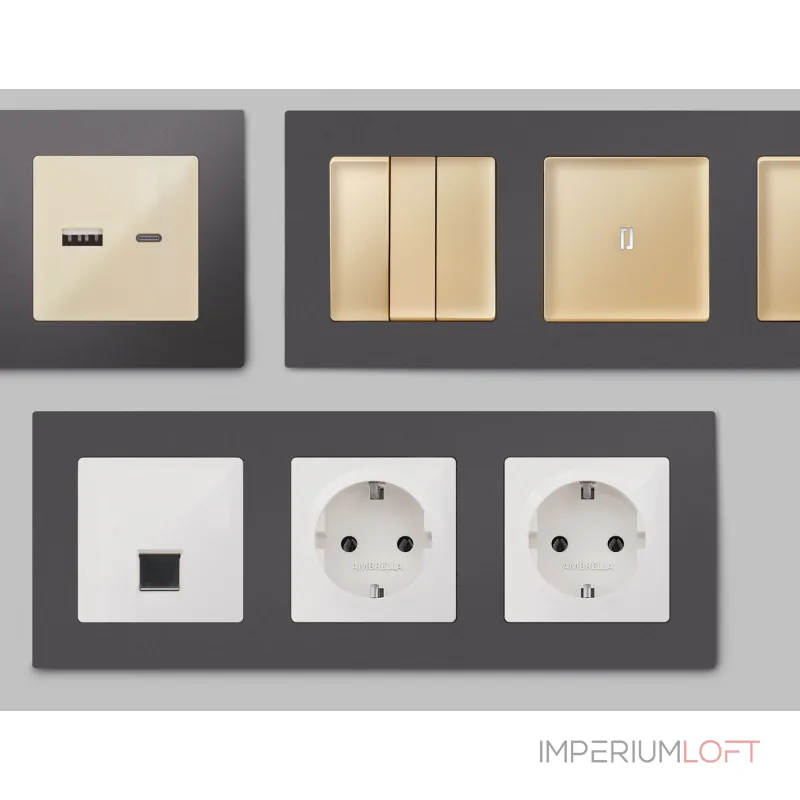 Рамка ALFA Techno (Антрацит серый) 5-ая AF220655 от ImperiumLoft