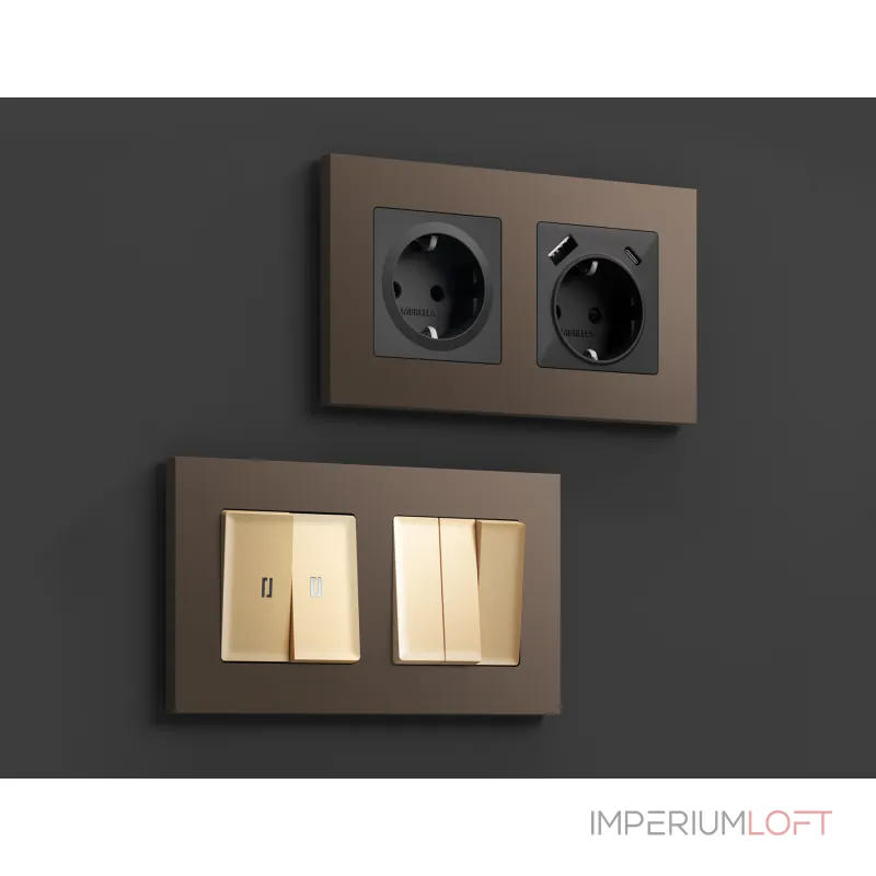 Рамка ALFA Qubi (Темная бронза матовый) 1-ая AF250631 от ImperiumLoft