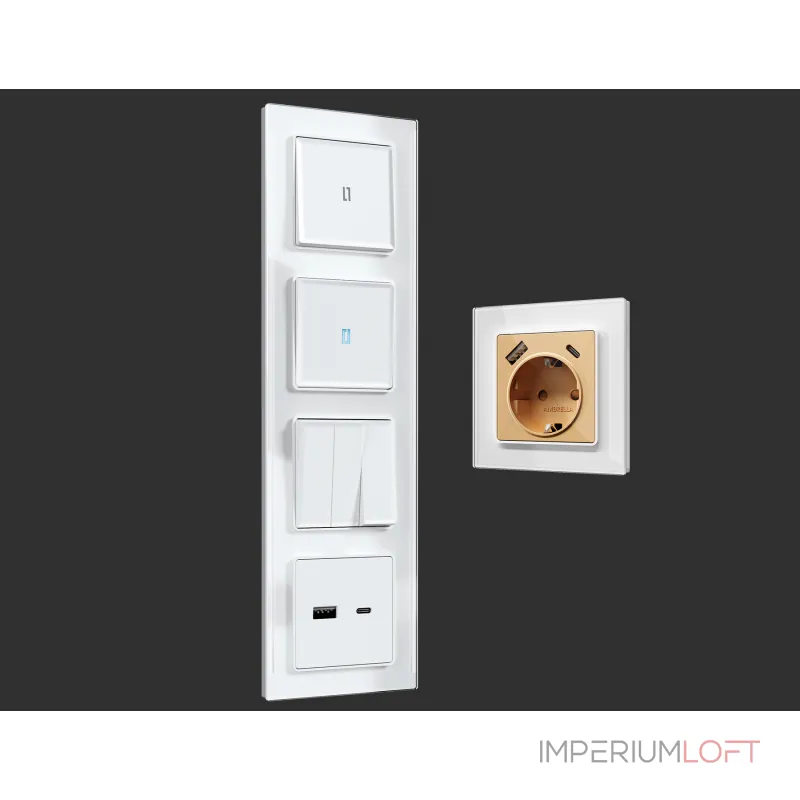 Рамка ALFA Platos (Белый Стекло закаленное натуральное) 1-ая AF380101 от ImperiumLoft