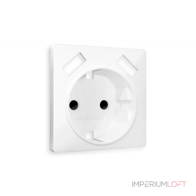 Лицевая панель для электрической розетки с заземлением со шторками 2USB A+A Ambrella Volt ALFA AP1090 Лицевая панель для электрической розетки с заземлением со шторками 2USB A+A Ambrella Volt ALFA AP1090