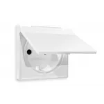 Лицевая панель ALFA (Белый матовый) для электрической розетки с/з со шторками и крышкой IP44 QUANT AP1280 от ImperiumLoft