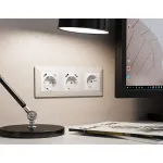 Лицевая панель для электрической розетки с/з со шторками 2USB A+A Ambrella Volt ALFA AP1290