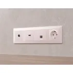 Лицевая панель для компьютерной/телефонной розетки RJ-45/RJ-11 Ambrella Volt ALFA AP2120