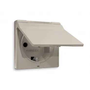 Лицевая панель для электрической розетки с/з со шторками и крышкой IP44 Ambrella Volt ALFA AP3680