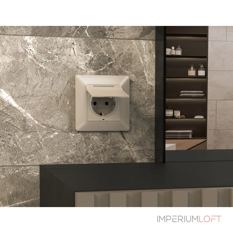 Лицевая панель для электрической розетки с/з со шторками и крышкой IP44 Ambrella Volt ALFA AP3680 Лицевая панель для электрической розетки с/з со шторками и крышкой IP44 Ambrella Volt ALFA AP3680