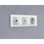 Лицевая панель для электрической розетки с заземлением со шторками Ambrella Volt ALFA AP4070