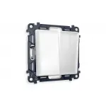 Комплект механизма 2-клавишного проходного выключателя ALFA MA103020 Белый глянец QUANT от ImperiumLoft