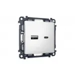 Комплект механизма розетки 2USB A+C 20W быстрая зарядка Ambrella Volt MA MA131010