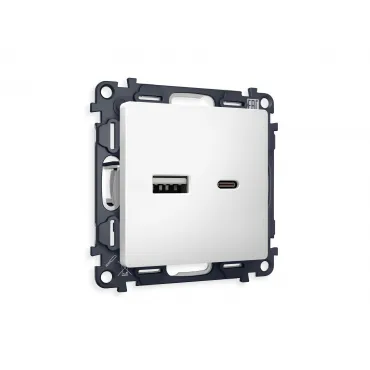 Комплект механизма розетки 2USB A+C 20W быстрая зарядка Ambrella Volt MA MA131010 Комплект механизма розетки 2USB A+C 20W быстрая зарядка Ambrella Volt MA MA131010