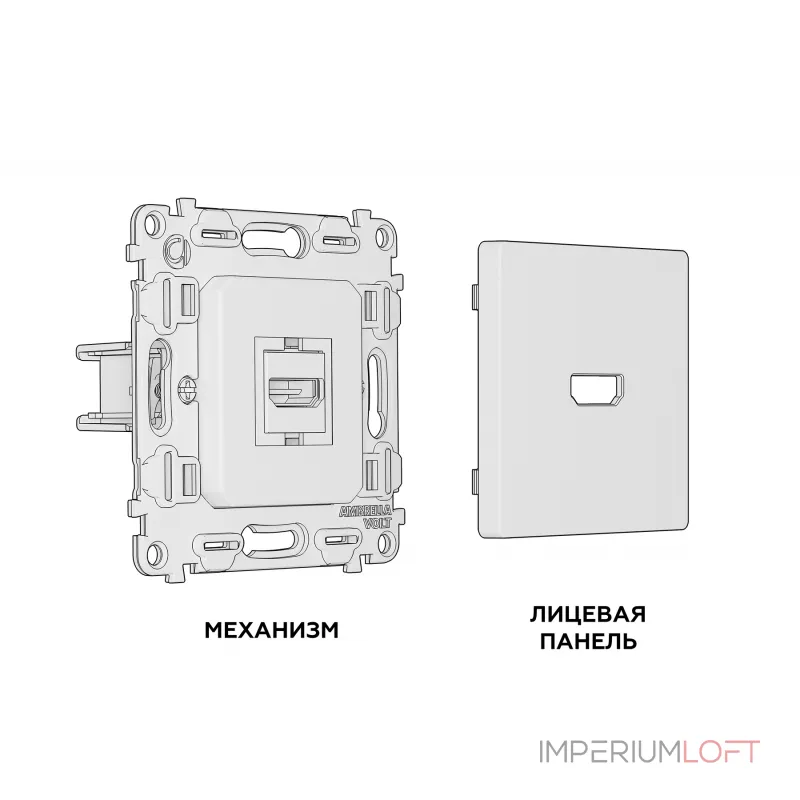 Комплект механизма розетки HDMI 2.0 40V/500mA 2.0GHz 5-18Gbit/s Ambrella Volt MA MA134010
