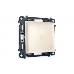 Комплект механизма 1-клавишного выключателя с подсветкой 3200K ALFA MA302010 Бежевый глянец QUANT от ImperiumLoft