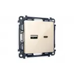 Комплект механизма розетки 2USB A+C 20W быстрая зарядка Ambrella Volt MA MA311010