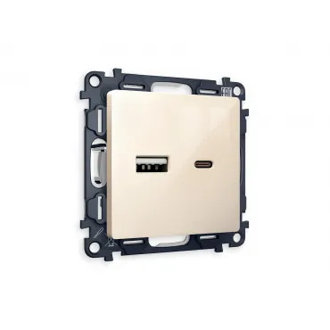 Комплект механизма розетки 2USB A+C 20W быстрая зарядка Ambrella Volt MA MA311010 Комплект механизма розетки 2USB A+C 20W быстрая зарядка Ambrella Volt MA MA311010