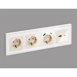 Комплект механизма розетки 2USB A+C 20W быстрая зарядка Ambrella Volt MA MA311010