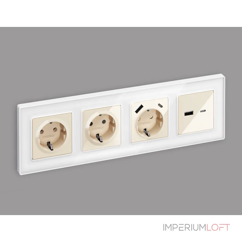 Комплект механизма розетки 2USB A+C 20W быстрая зарядка Ambrella Volt MA MA311010 Комплект механизма розетки 2USB A+C 20W быстрая зарядка Ambrella Volt MA MA311010
