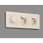 Комплект механизма светорегулятора универсального поворотно-нажимного ALFA MA325510 Бежевый матовый 25-600W/LED 5-300W QUANT от ImperiumLoft