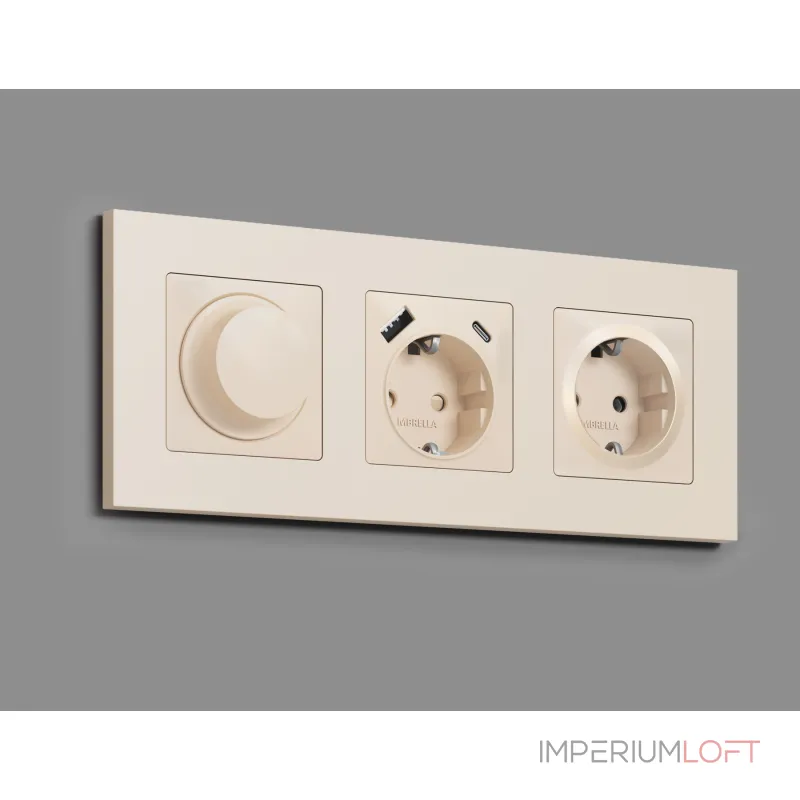 Комплект механизма светорегулятора универсального поворотно-нажимного ALFA MA325510 Бежевый матовый 25-600W/LED 5-300W QUANT от ImperiumLoft Комплект механизма светорегулятора универсального поворотно-нажимного ALFA MA325510 Бежевый матовый 25-600W/LED 5-300W QUANT от ImperiumLoft