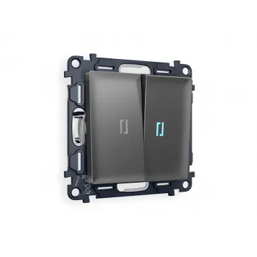 Комплект механизма 2-клавишного проходного выключателя с подсветкой 10000K Volt QUANT MA654040