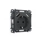 Комплект механизма электрической розетки 2USB A+A 18W быстрая зарядка с заземлением и шторками 2P+E 16A-250V Ambrella Volt MA MA909010