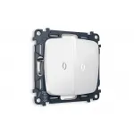 Комплект механизма 2-клавишного выключателя с подсветкой 10000K OMEGA MO104015 Белый глянец QUANT от ImperiumLoft