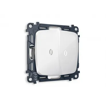 Комплект механизма 2-клавишного выключателя с подсветкой 10000K Volt QUANT MO104015