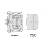 Комплект механизма 2-клавишного выключателя с подсветкой 10000K OMEGA MO104015 Белый глянец QUANT от ImperiumLoft
