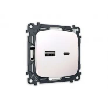 Комплект механизма розетки 2USB A+C 20W быстрая зарядка Ambrella Volt MO MO211010 Комплект механизма розетки 2USB A+C 20W быстрая зарядка Ambrella Volt MO MO211010