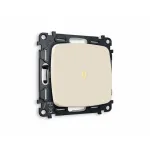 Комплект механизма 1-клавишного проходного выключателя с подсветкой 3200K OMEGA MO322030 Бежевый матовый QUANT от ImperiumLoft