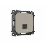 Комплект механизма компьютерной розетки RJ-45(8P8C) CAT6 с защитной шторкой Ambrella Volt MO MO372010