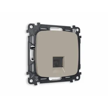 Комплект механизма компьютерной розетки RJ-45(8P8C) CAT6 с защитной шторкой Ambrella Volt MO MO372010