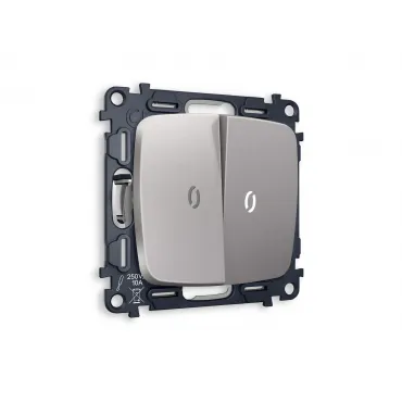 Комплект механизма 2-клавишного выключателя с подсветкой 5600K Ambrella Volt MO MO504015 Комплект механизма 2-клавишного выключателя с подсветкой 5600K Ambrella Volt MO MO504015