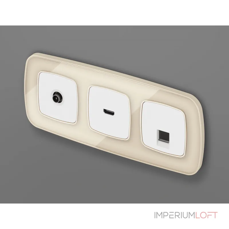 Лицевая панель для компьютерной/телефонной розетки RJ-45/RJ-11 Ambrella Volt OMEGA OP1120