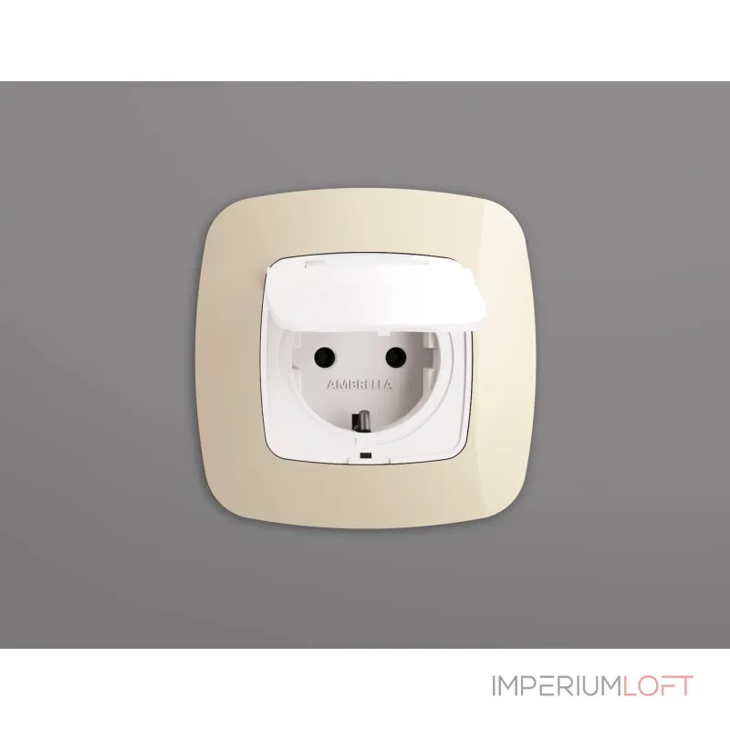 Лицевая панель для электрической розетки с/з со шторками и крышкой IP44 Ambrella Volt OMEGA OP1280 Лицевая панель для электрической розетки с/з со шторками и крышкой IP44 Ambrella Volt OMEGA OP1280