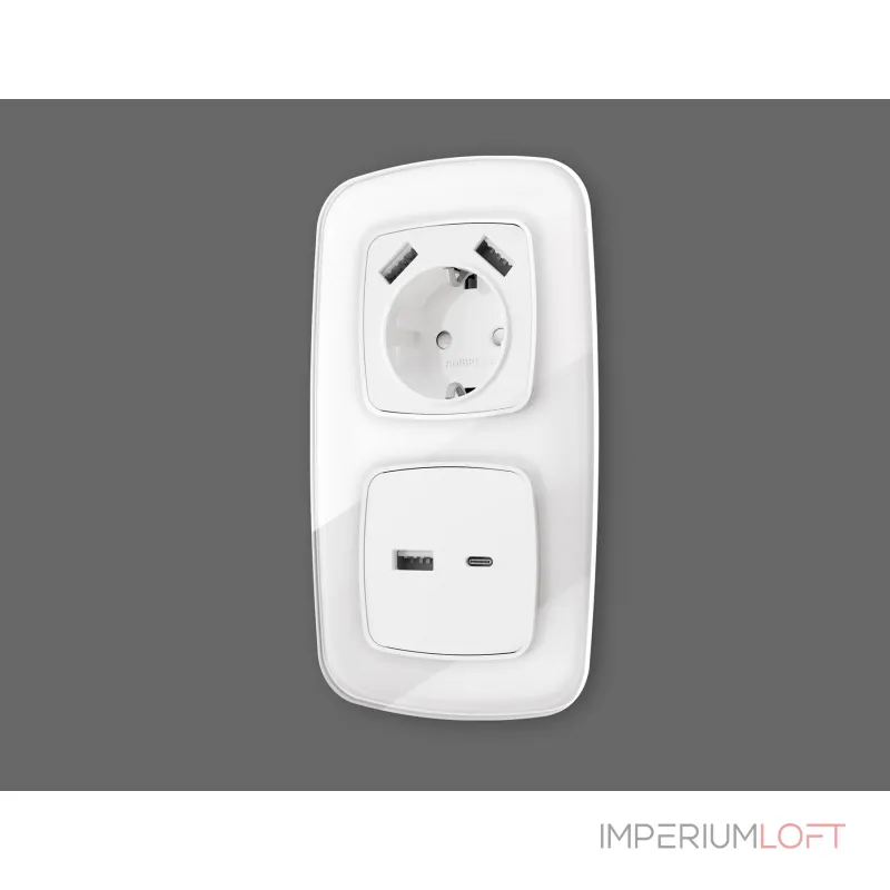 Лицевая панель для электрической розетки с/з со шторками 2USB A+A Ambrella Volt OMEGA OP1290 Лицевая панель для электрической розетки с/з со шторками 2USB A+A Ambrella Volt OMEGA OP1290