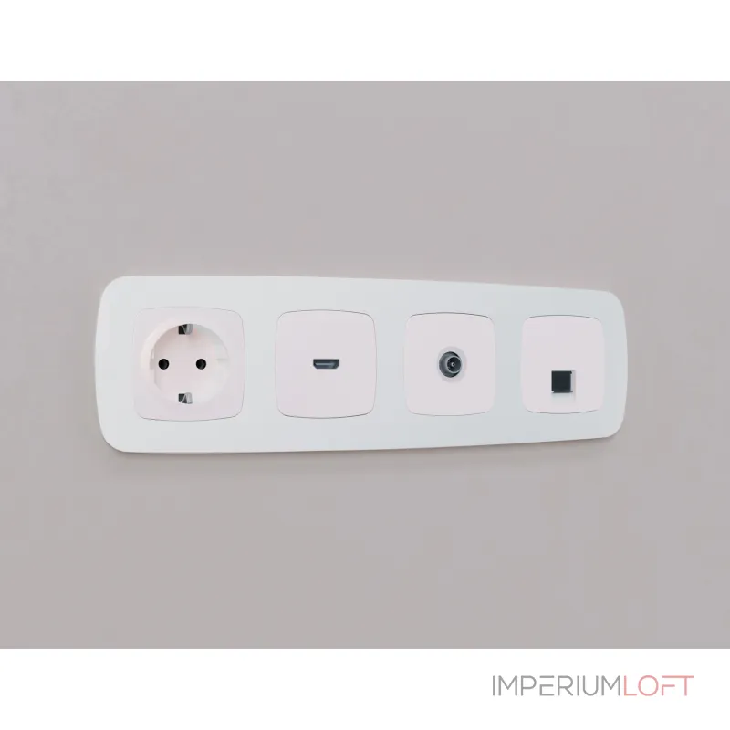 Лицевая панель для электрической розетки с заземлением Ambrella Volt OMEGA OP2060