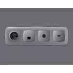 Лицевая панель для компьютерной/телефонной розетки RJ-45/RJ-11 Ambrella Volt OMEGA OP5120