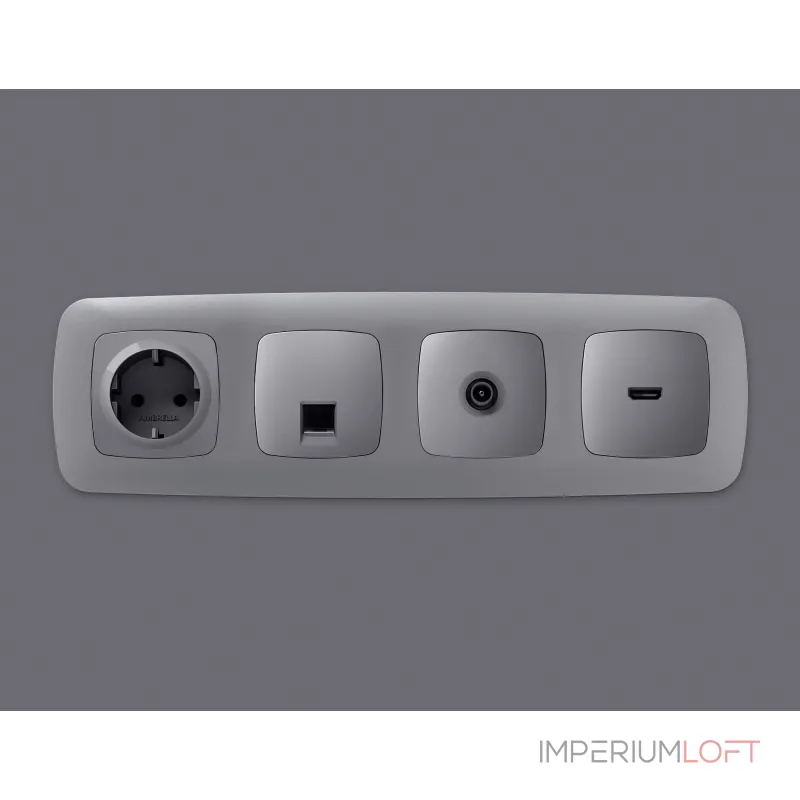 Лицевая панель для компьютерной/телефонной розетки RJ-45/RJ-11 Ambrella Volt OMEGA OP5120