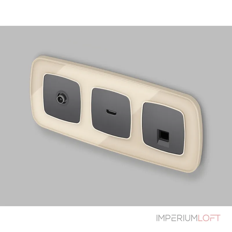 Лицевая панель для компьютерной/телефонной розетки RJ-45/RJ-11 Ambrella Volt OMEGA OP6620