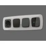 Лицевая панель OMEGA (Черный матовый) для электрической розетки с заземлением со шторками QUANT OP8070 от ImperiumLoft