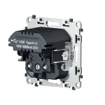 Механизм электрической розетки 2USB С+C 20W (быстрая зарядка) с/з на винтовых зажимах 16A-250V Volt QUANT VM165 от ImperiumLoft