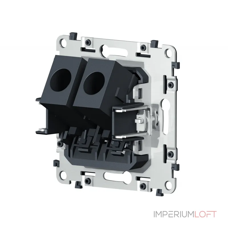 Механизм компьютерной двойной розетки RJ-45 (8P8C) CAT6 с автоматической защитной шторкой Volt QUANT VM189 от ImperiumLoft