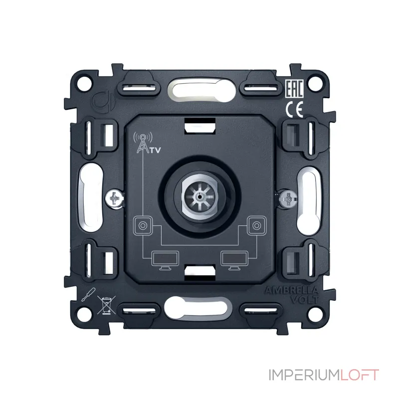 Механизм TV розетки проходной 5-1000 MHz 4dB Ambrella Volt VM VM211 Механизм TV розетки проходной 5-1000 MHz 4dB Ambrella Volt VM VM211