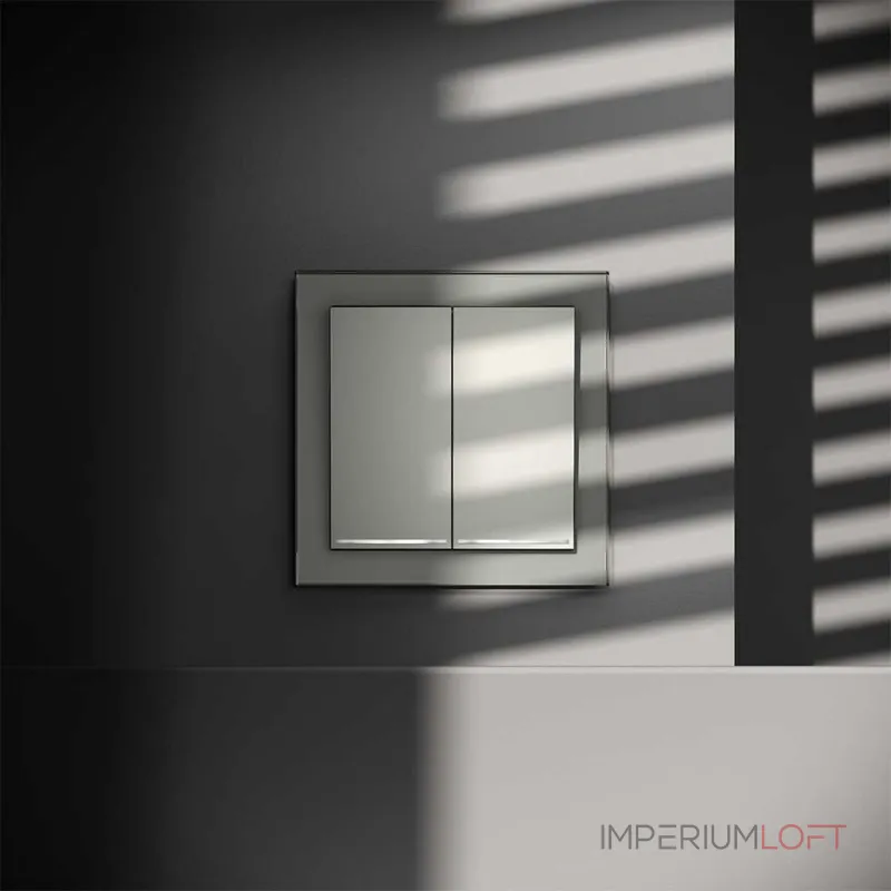 Проходной переключатель встраиваемый Voltum S70 двухклавишный с подсветкой 10А VLS020405 от ImperiumLoft