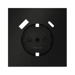 Накладка для розетки с заземлением и защитными шторками с USB A+C S70 (черный матовый) Voltum VLS001008 от ImperiumLoft