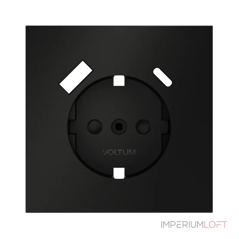 Накладка для розетки с заземлением и защитными шторками с USB A+C S70 (черный матовый) Voltum VLS001008 от ImperiumLoft